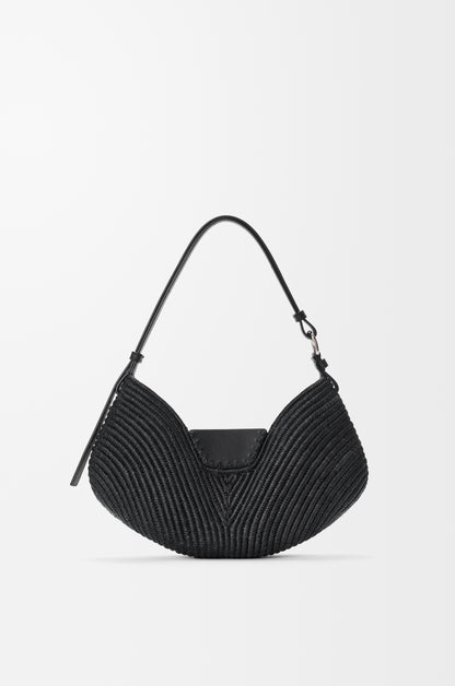 Loewe Medium Loewe Swing bag in raffia and calfskin
