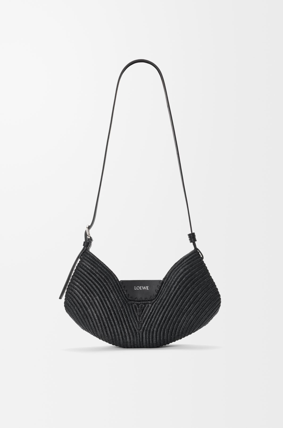 Loewe Medium Loewe Swing bag in raffia and calfskin