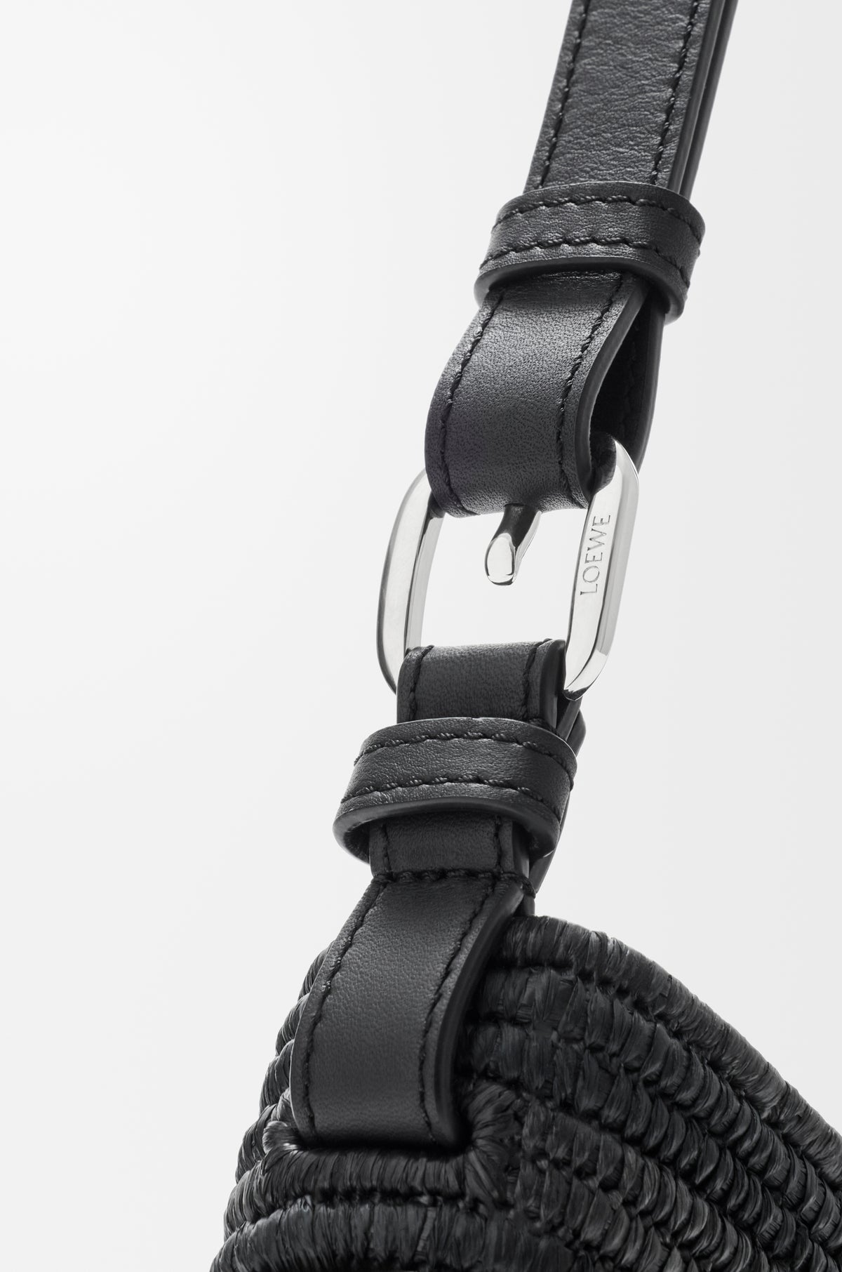 Loewe Medium Loewe Swing bag in raffia and calfskin