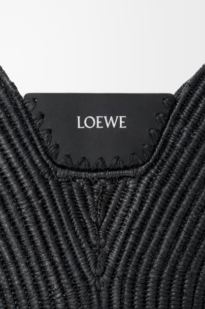 Loewe Medium Loewe Swing bag in raffia and calfskin