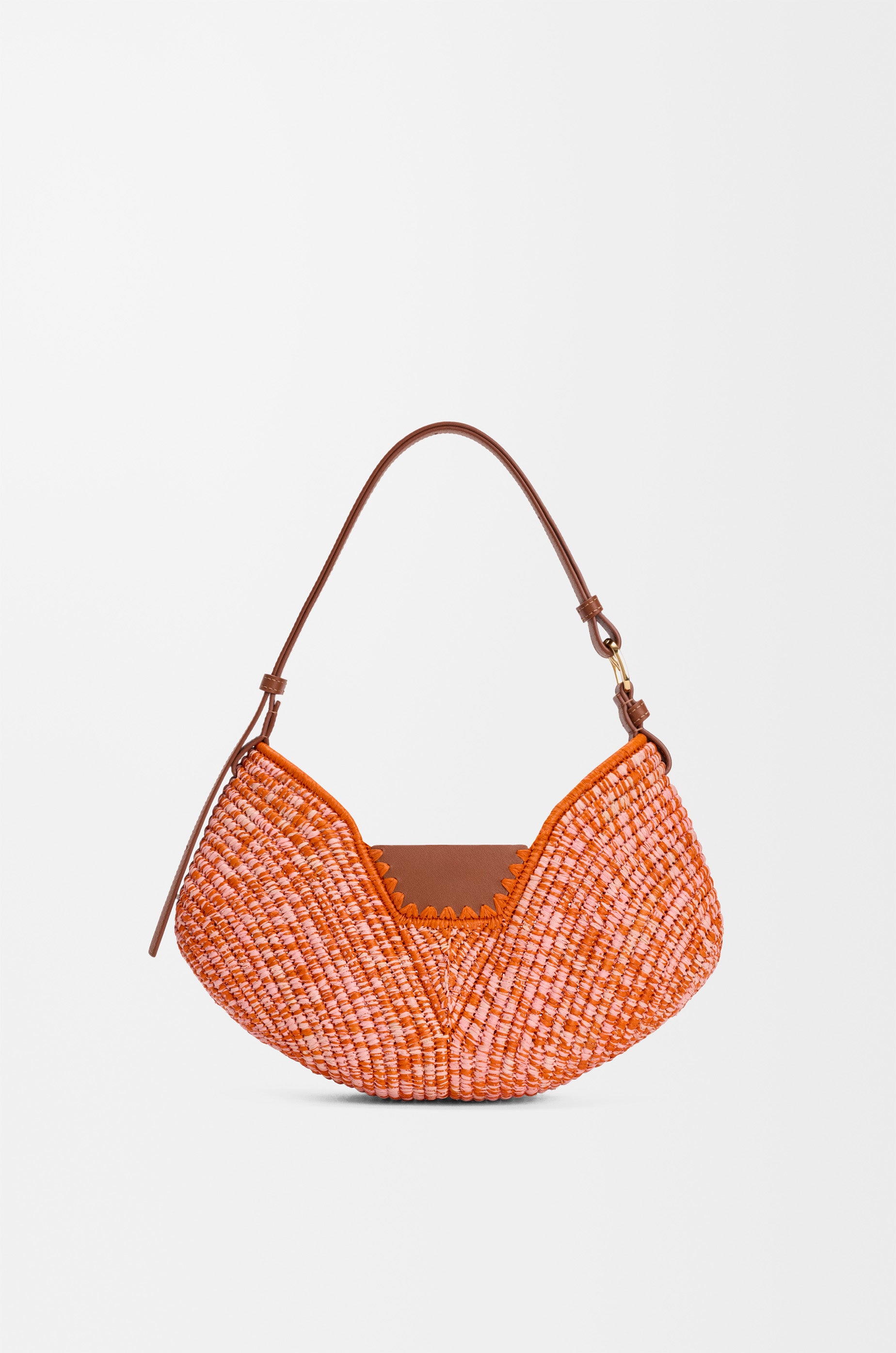 Loewe Medium Loewe Swing bag in raffia and calfskin