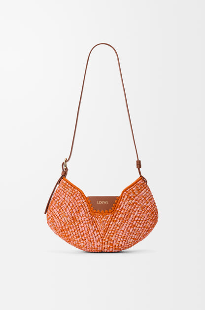 Loewe Medium Loewe Swing bag in raffia and calfskin