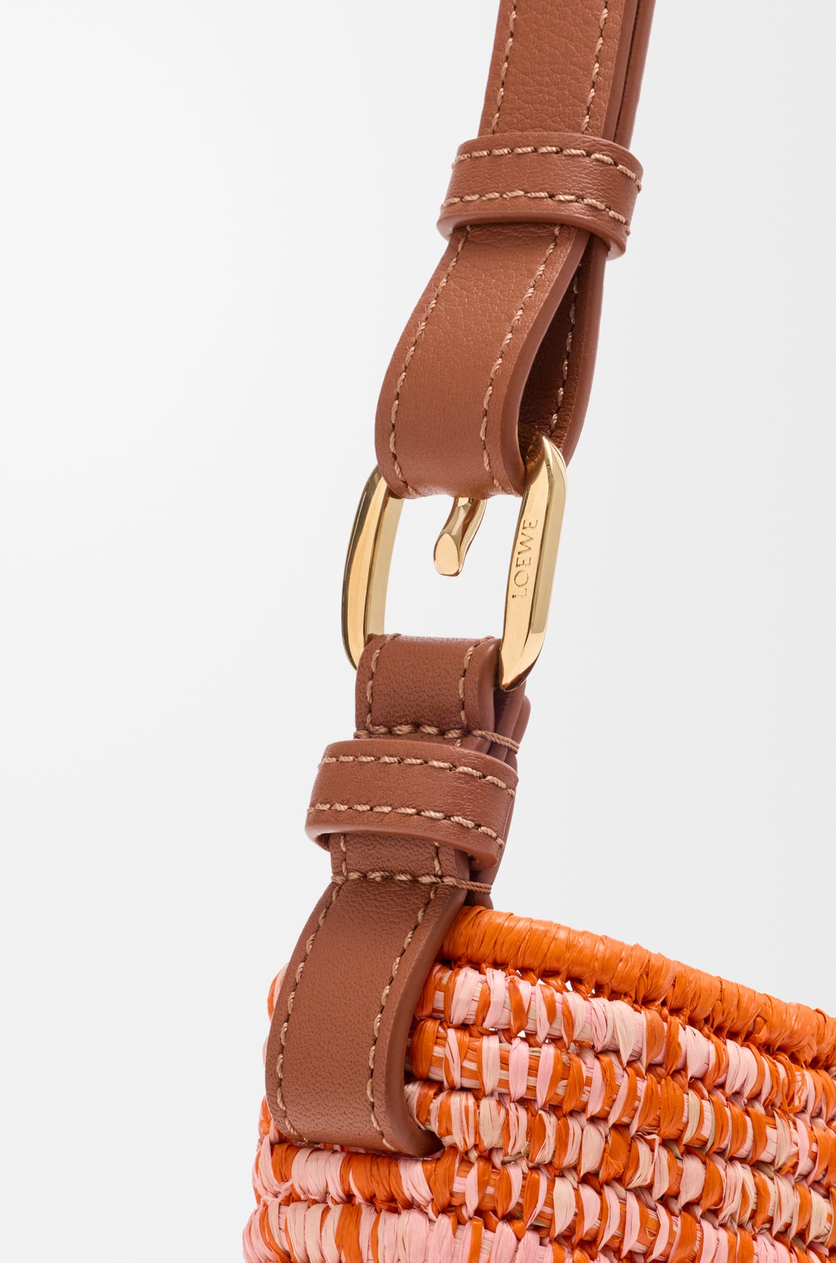 Loewe Medium Loewe Swing bag in raffia and calfskin