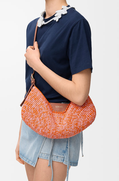 Loewe Medium Loewe Swing bag in raffia and calfskin