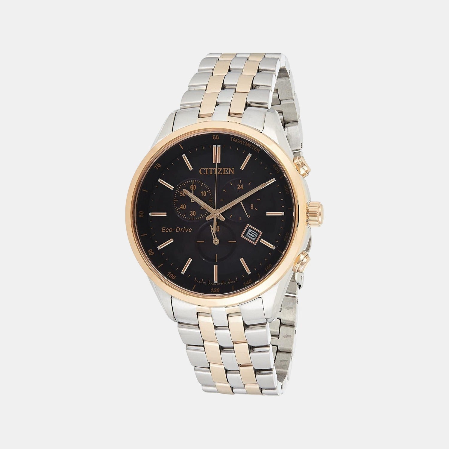 Citizen Eco-Drive Men Quartz Black Dial Chronograph Stainless Steel At2144-54E