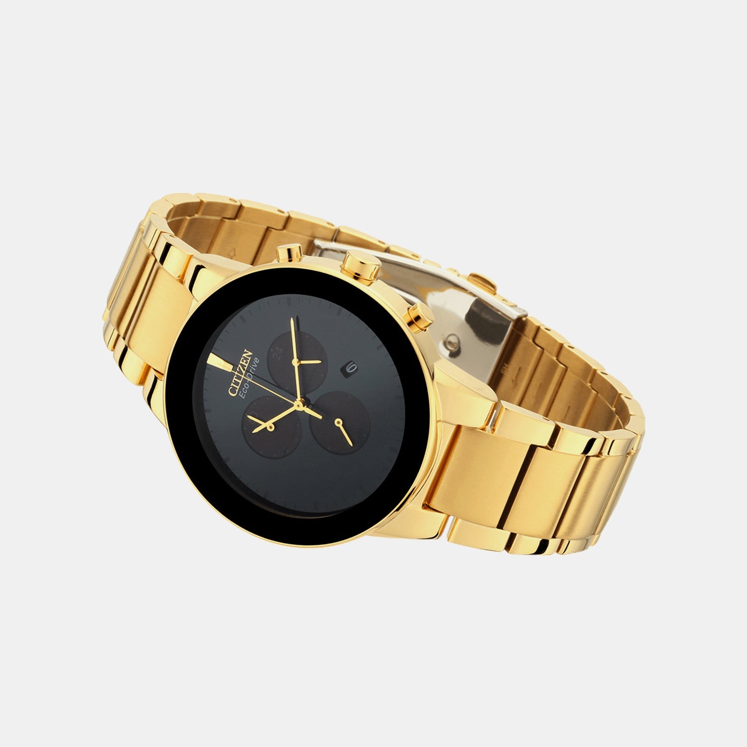 Citizen Axiom Men Quartz Black Dial Chronograph Stainless Steel At2242-55E