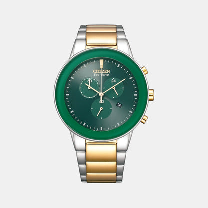 Citizen Axiom Men Quartz Green Dial Chronograph Stainless Steel At2244-84X