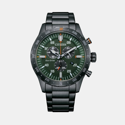 Citizen Women Quartz Green Dial Chronograph Stainless Steel Watch At2527-80X