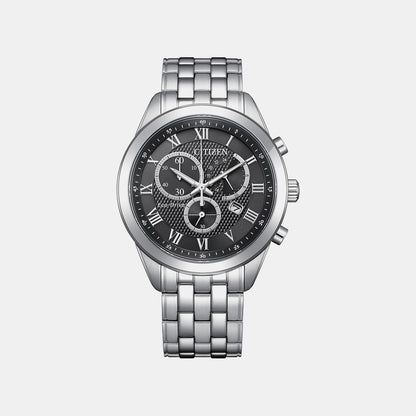 Citizen Eco-Drive Men Quartz Black Dial Chronograph Stainless Steel Watch At2600-57E