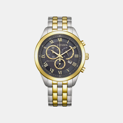 Citizen Eco-Drive Men Quartz Grey Dial Chronograph Stainless Steel Watch At2604-56H
