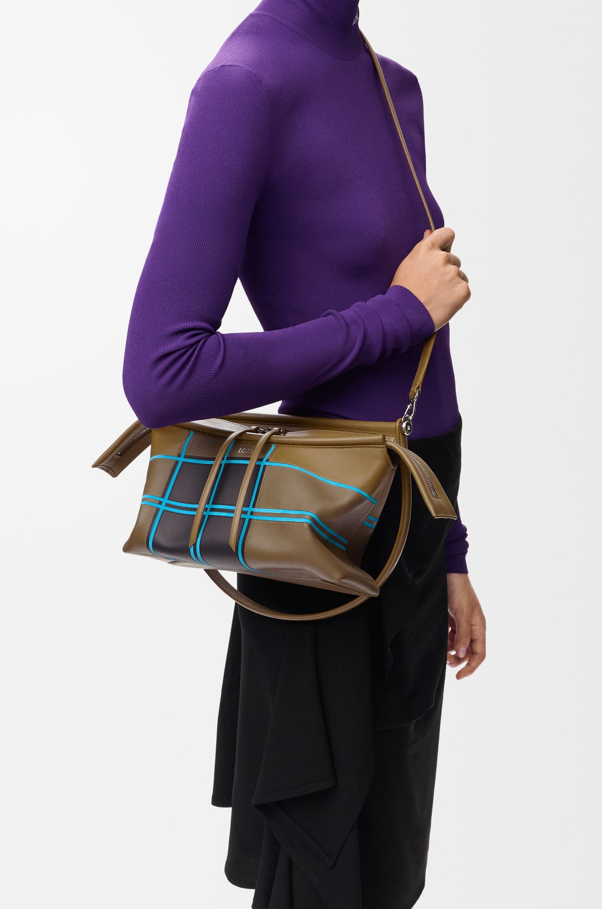 Loewe Small Whisker bag in check intarsio