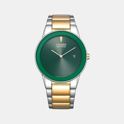 Citizen Axiom Men Quartz Green Dial Analog Stainless Steel Au1064-85X