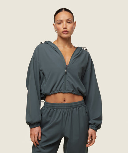 Women's Gymshark Everywear Cropped Lightweight Jacket Slate Teal