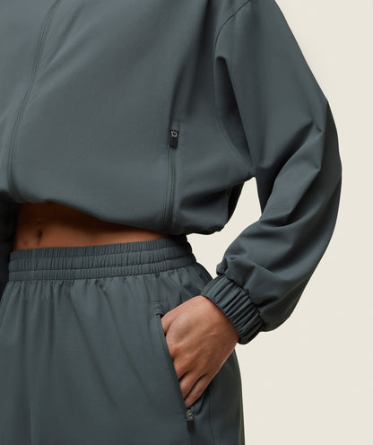 Women's Gymshark Everywear Cropped Lightweight Jacket Slate Teal
