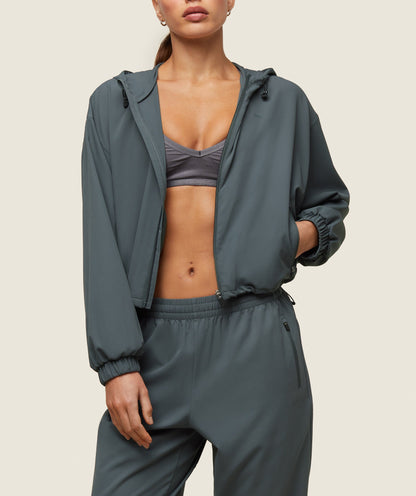 Women's Gymshark Everywear Cropped Lightweight Jacket Slate Teal