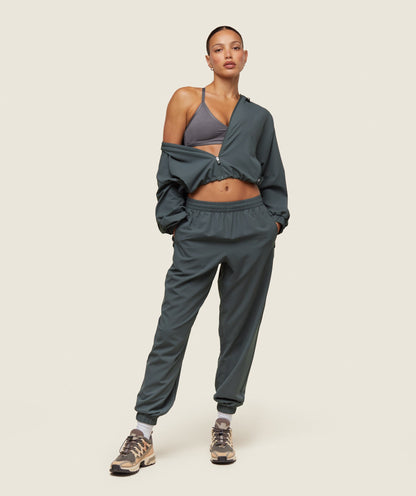Women's Gymshark Everywear Cropped Lightweight Jacket Slate Teal