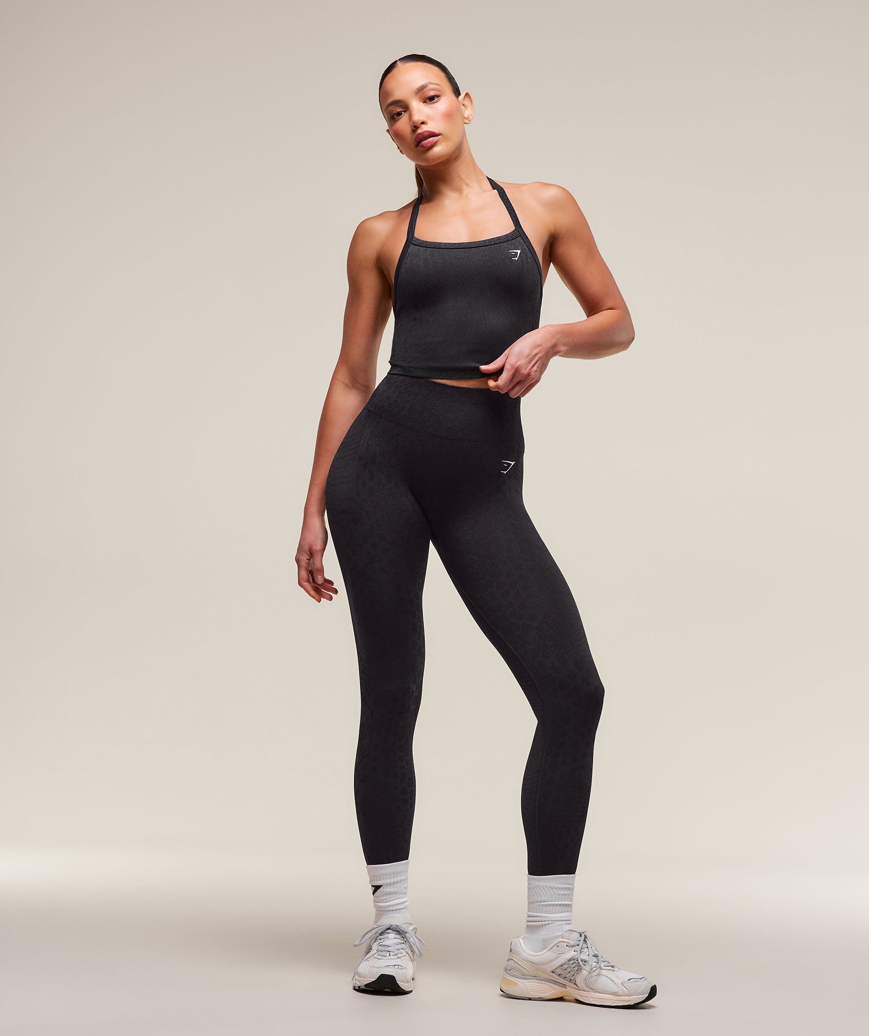 Women's Gymshark Adapt Animal X Whitney Seamless Leggings Asphalt Grey