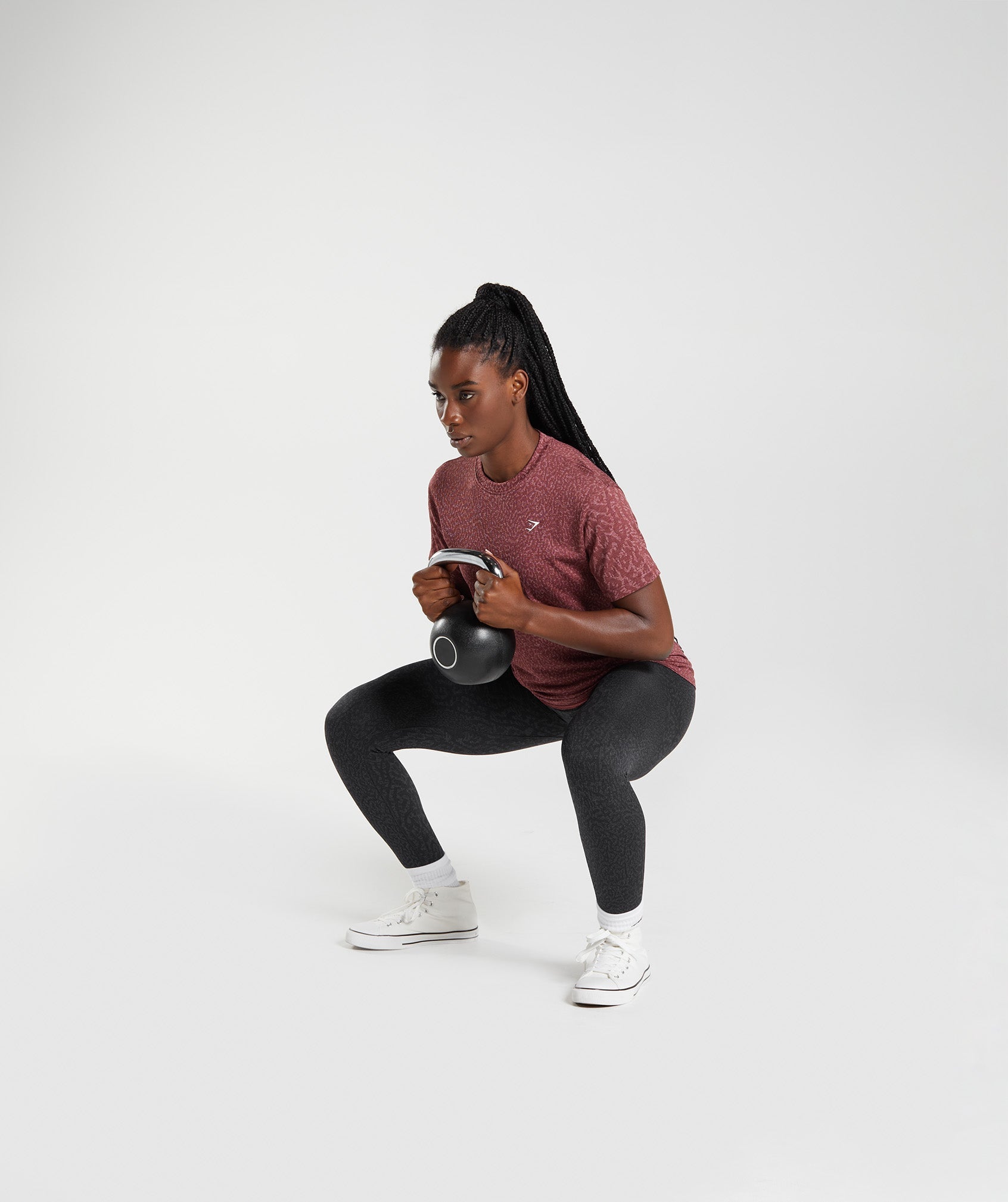 Women's Gymshark Adapt Animal Seamless T-Shirt Reef | Cherry Brown