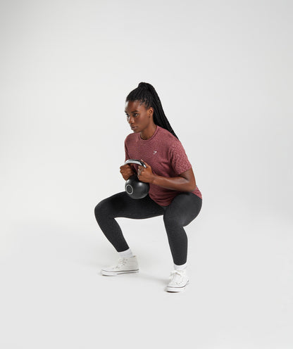 Women's Gymshark Adapt Animal Seamless T-Shirt Reef | Cherry Brown
