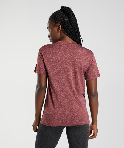 Women's Gymshark Adapt Animal Seamless T-Shirt Reef | Cherry Brown