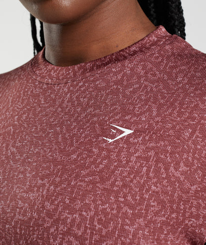 Women's Gymshark Adapt Animal Seamless T-Shirt Reef | Cherry Brown
