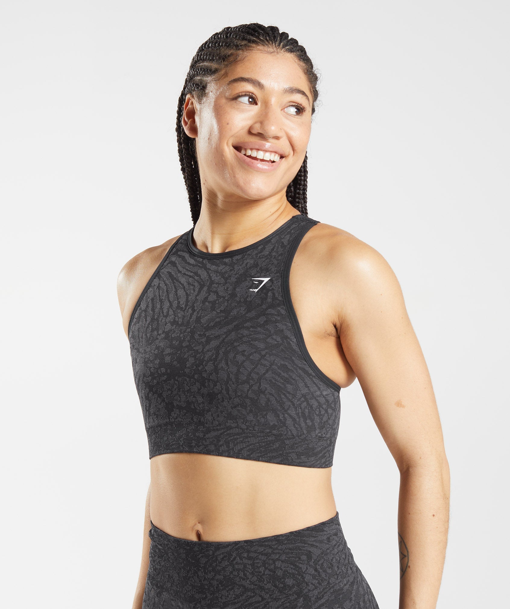 Women's Gymshark Adapt Animal Seamless Sports Bra Wild | Black