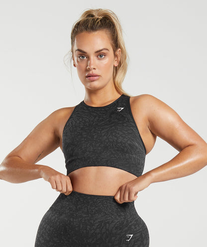 Women's Gymshark Adapt Animal Seamless Sports Bra Wild | Black