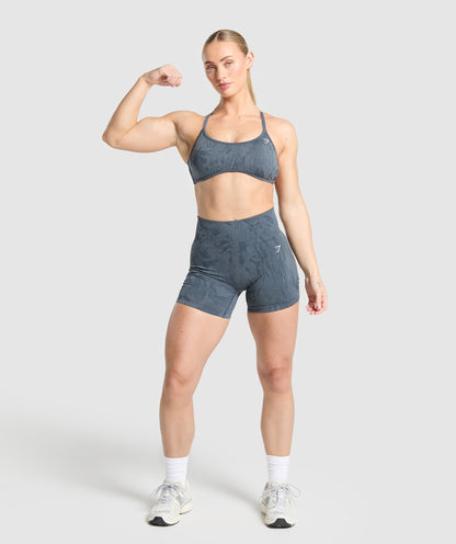 Women's Gymshark Adapt Camo Cross Back Sports Bra Titanium Blue