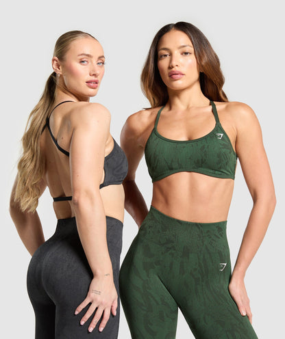 Women's Gymshark Adapt Camo Cross Back Sports Bra Asphalt Grey