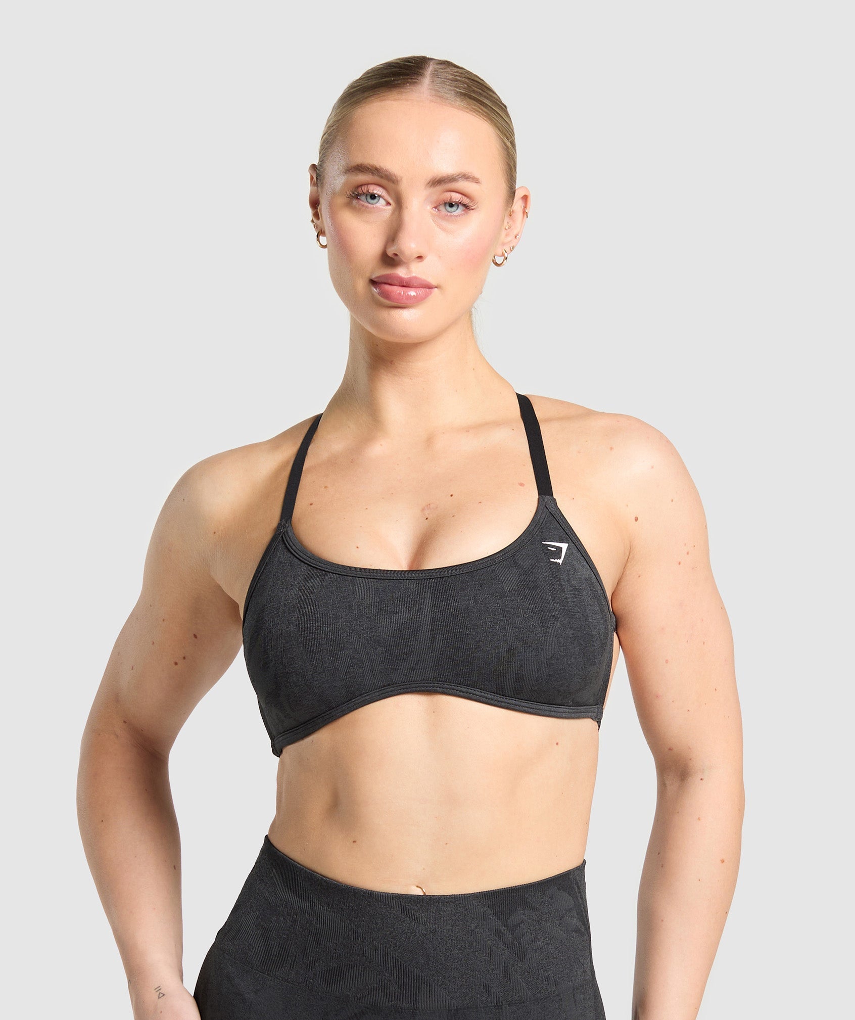 Women's Gymshark Adapt Camo Cross Back Sports Bra Asphalt Grey