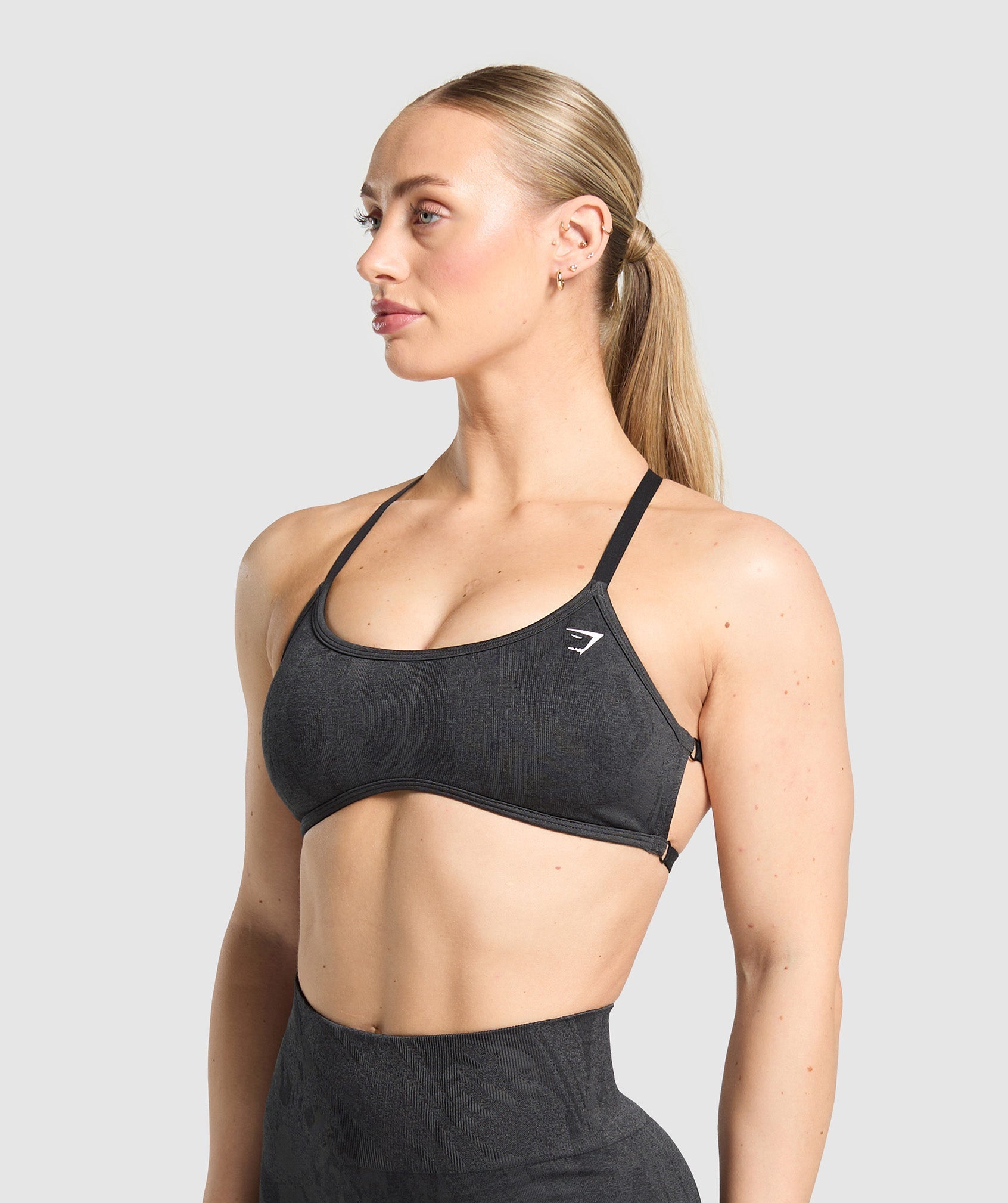 Women's Gymshark Adapt Camo Cross Back Sports Bra Asphalt Grey