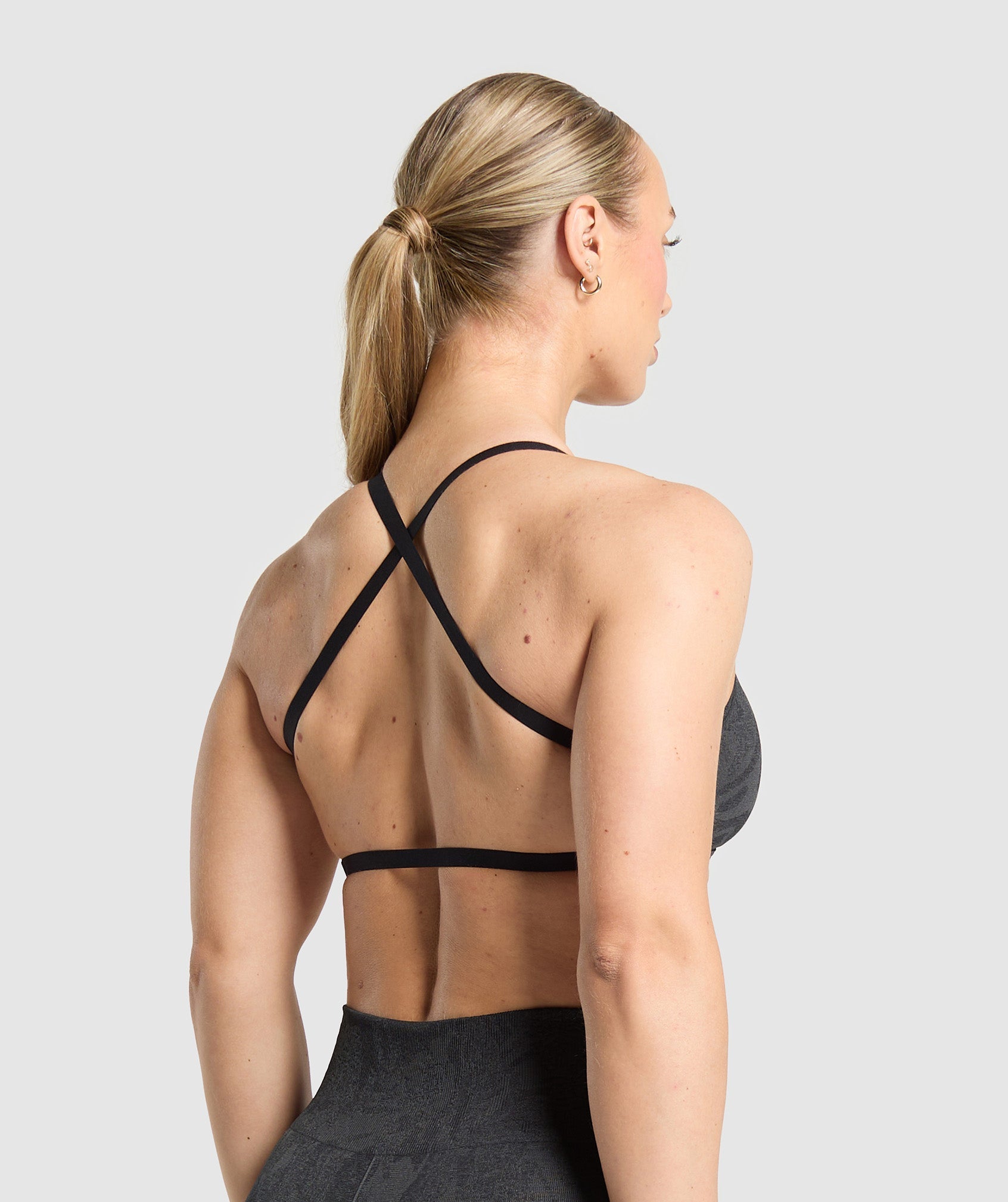 Women's Gymshark Adapt Camo Cross Back Sports Bra Asphalt Grey