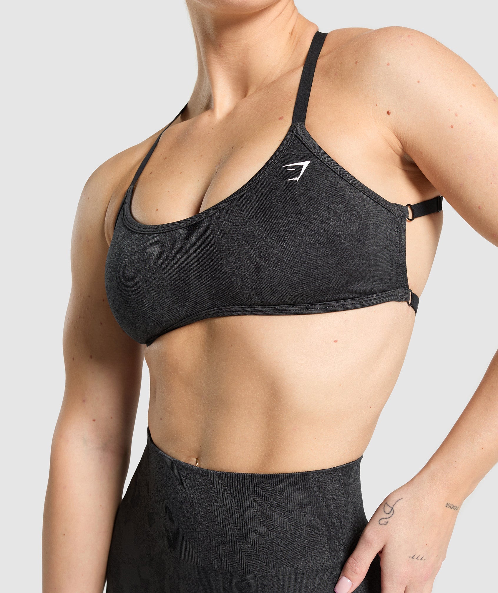 Women's Gymshark Adapt Camo Cross Back Sports Bra Asphalt Grey