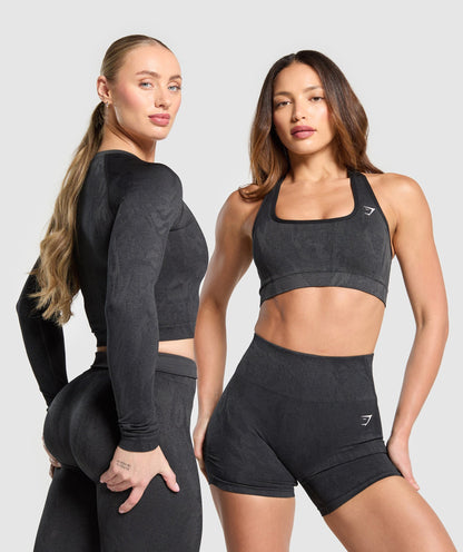 Women's Gymshark Adapt Camo Seamless Shorts Asphalt Grey