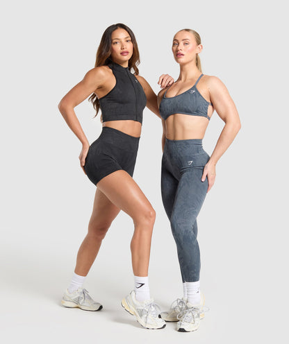 Women's Gymshark Adapt Camo Seamless Zip Up Crop Top Asphalt Grey