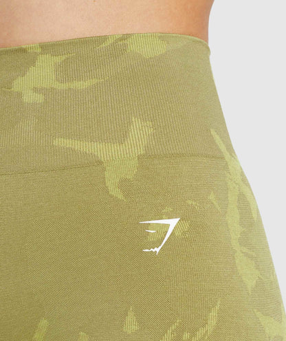 Women's Gymshark Adapt Camo Seamless Shorts Savanna | Griffin Green