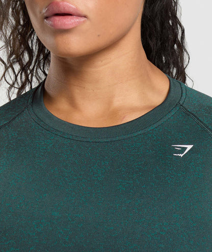 Women's Gymshark Adapt Fleck Seamless Long Sleeve Crop Top Darkest Teal