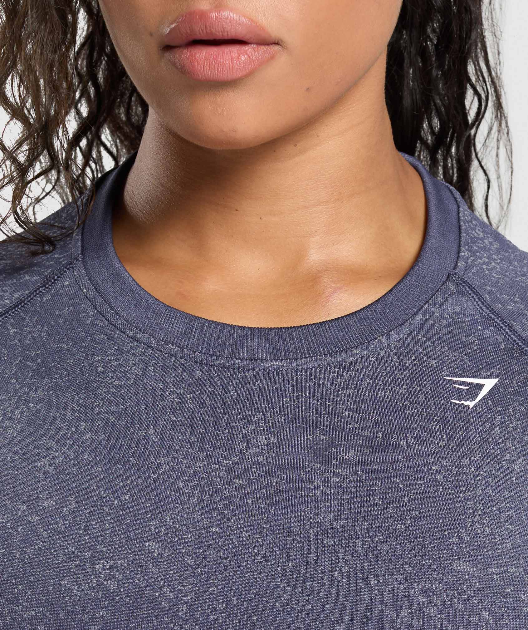 Women's Gymshark Adapt Fleck Seamless Long Sleeve Crop Top Weighted Purple