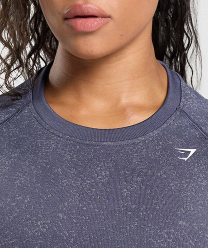 Women's Gymshark Adapt Fleck Seamless Long Sleeve Crop Top Weighted Purple