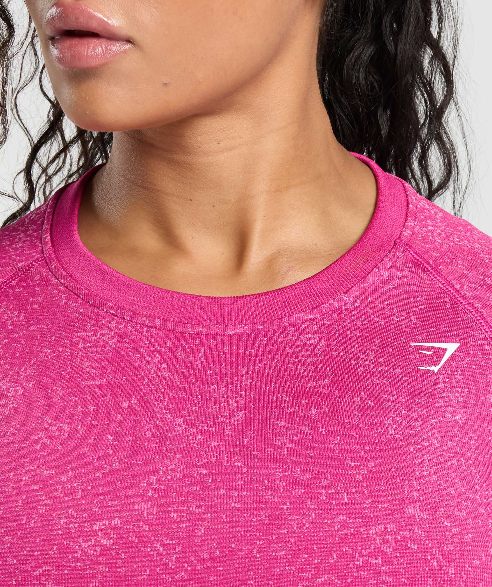 Women's Gymshark Adapt Fleck Seamless Long Sleeve Crop Top Winning Pink