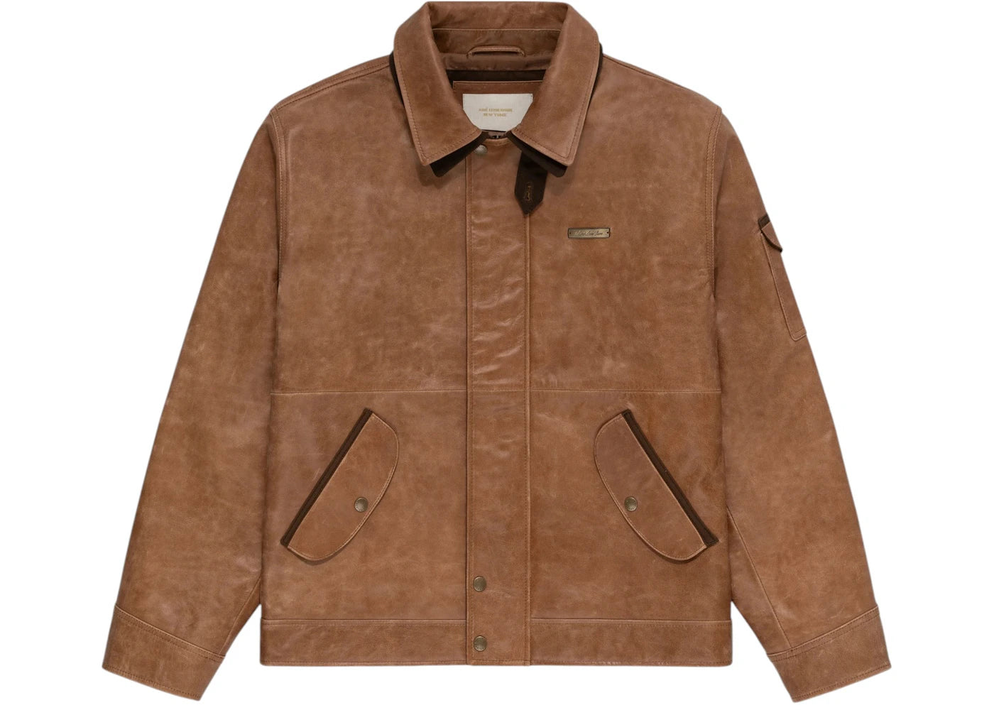 Aime Leon Dore Leather Aviator Jacket Brown