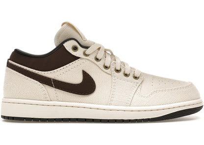 Jordan 1 Low Premium Pale Ivory Off Noir Baroque Brown, front