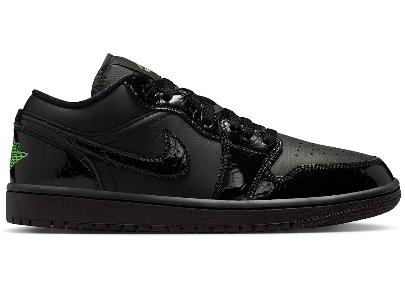 Jordan 1 Low Se Black Croc Scream Green (Women'S)