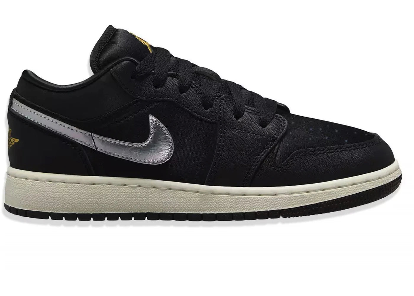 Jordan 1 Low Se Black Silver Sail Gold (Gs)