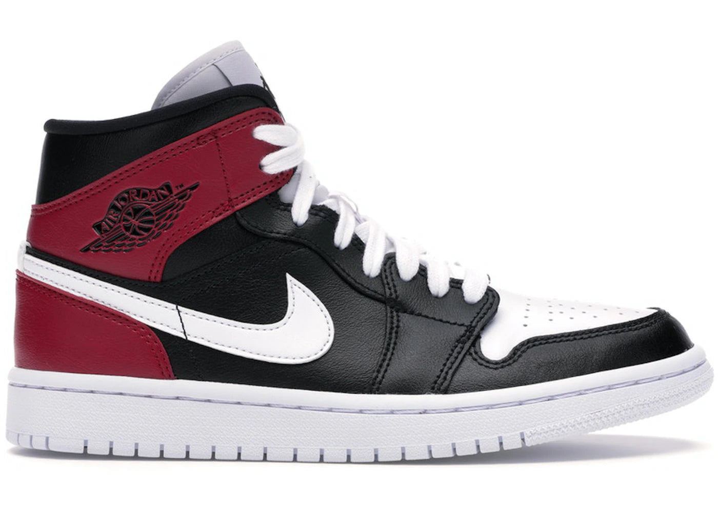 Jordan 1 Mid Black Noble Red (Women'S)
