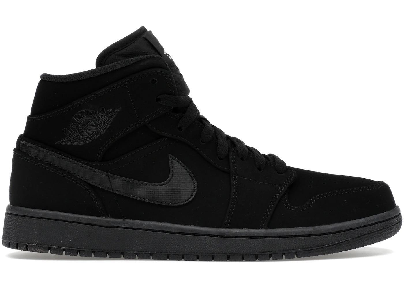 Jordan 1 Mid Black Black White