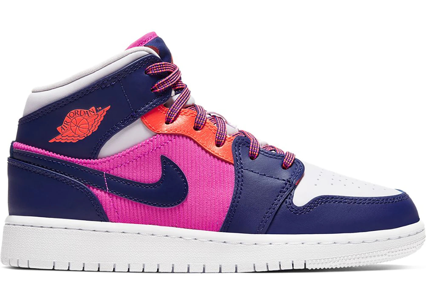 Jordan 1 Mid Fire Pink Barely Grape (Gs)