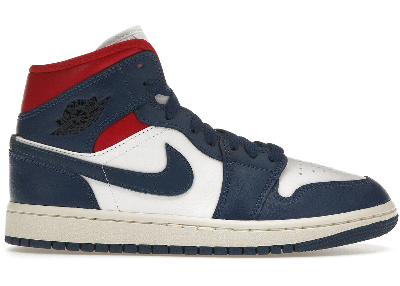 Jordan 1 Mid French Blue Gym Red (Women'S)