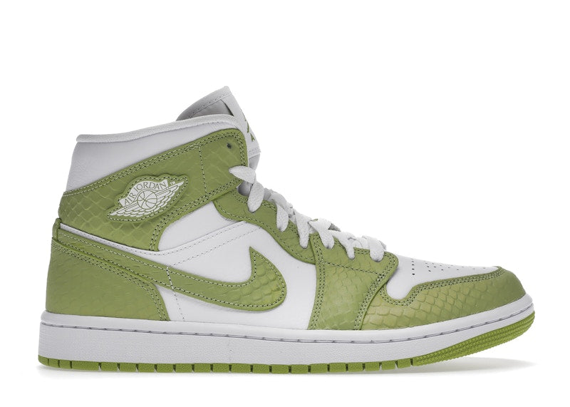 Jordan 1 Mid Green Python (Women'S)
