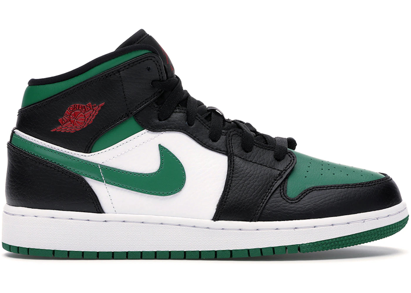 Jordan 1 Mid Green Toe (Gs)